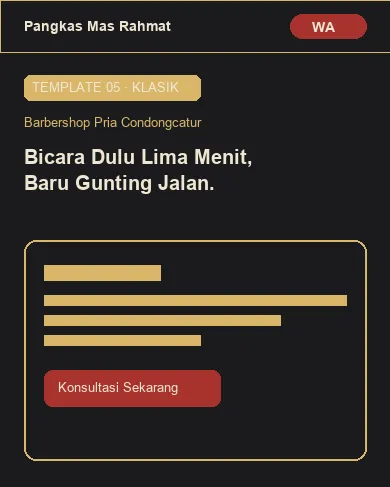 Pratinjau Template Pangkas Rambut Mas Rahmat